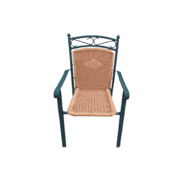 Πολυθρόνα αλουμινίου με wicker πράσινη 52x48x98